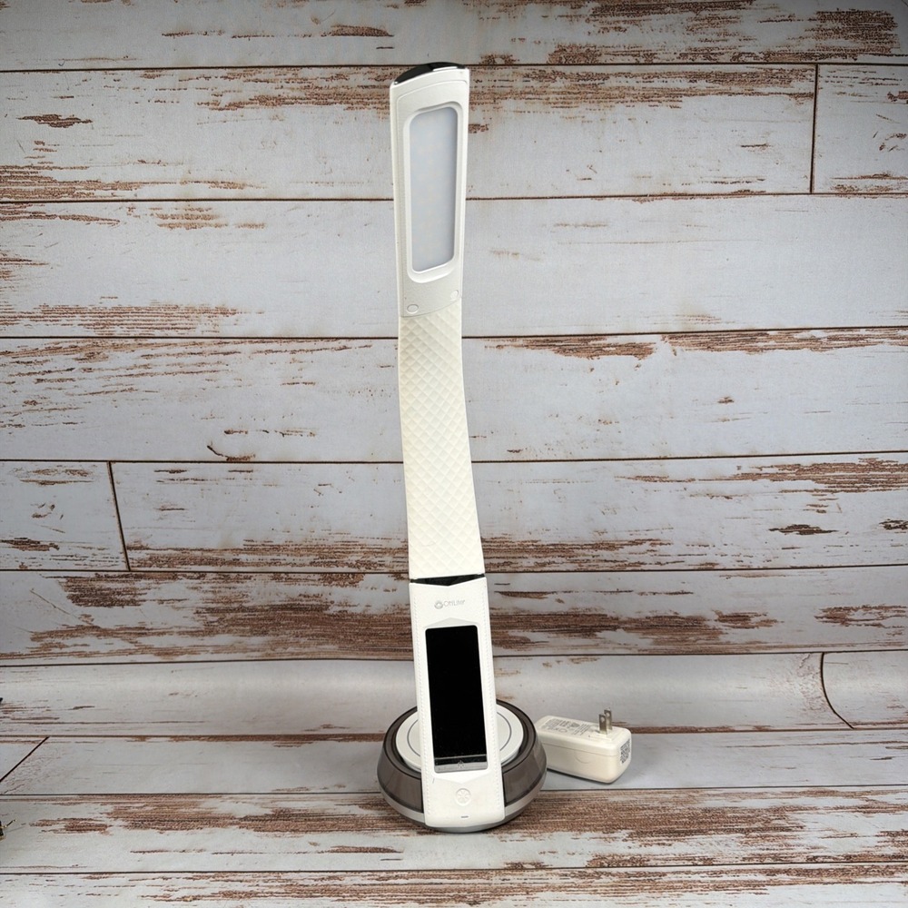 OttLite LED Desk Lamp Wireless Charging Base Digital Clock Color Changing Light